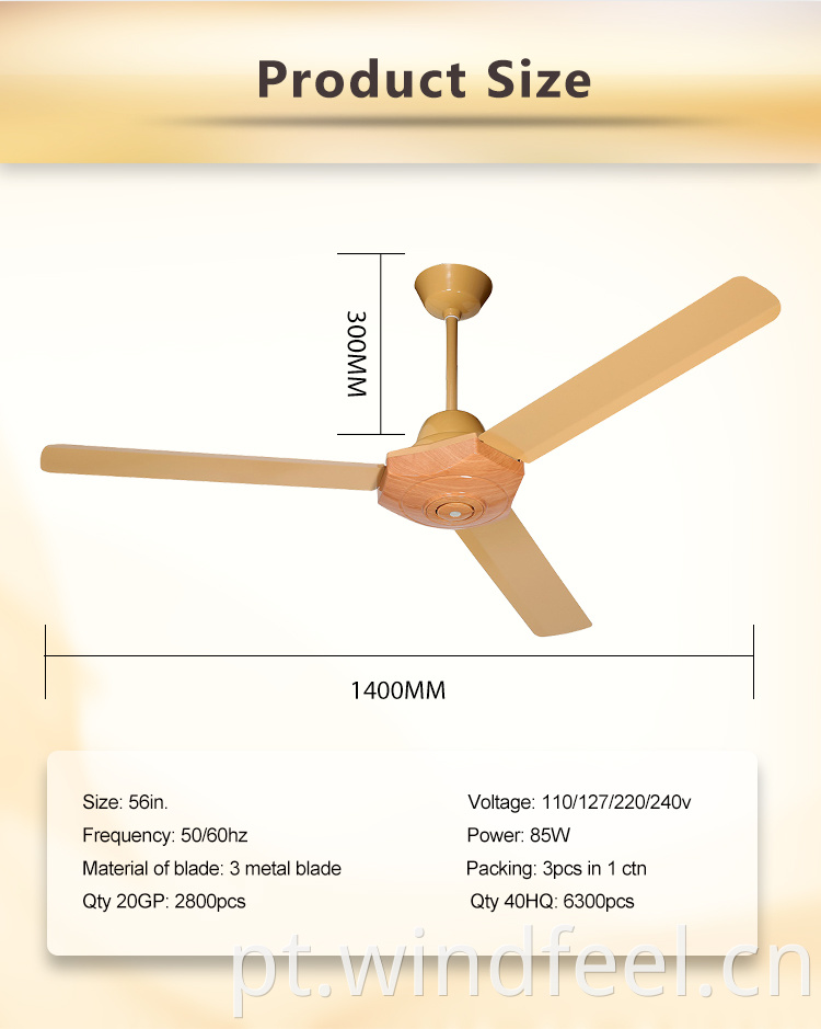 Ventilador de teto de 56 polegadas ventilador de teto industrial kdk